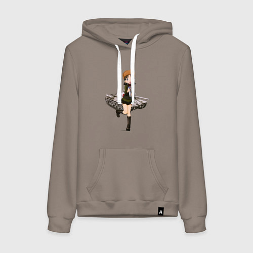 Женская толстовка-худи ТАНКИСТКА / Утренний латте – фото 1