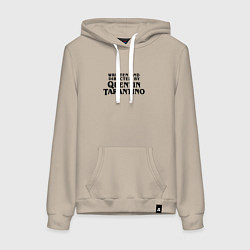 Толстовка-худи хлопковая женская Quentin Tarantino, цвет: миндальный