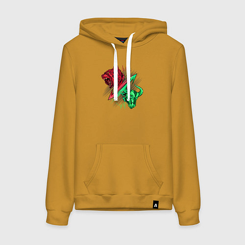 Женская толстовка-худи Вечное противостояние / Горчичный – фото 1