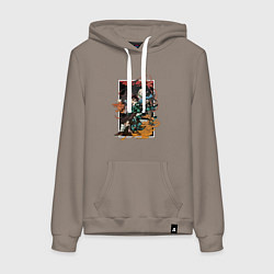 Толстовка-худи хлопковая женская Kamado team, цвет: утренний латте