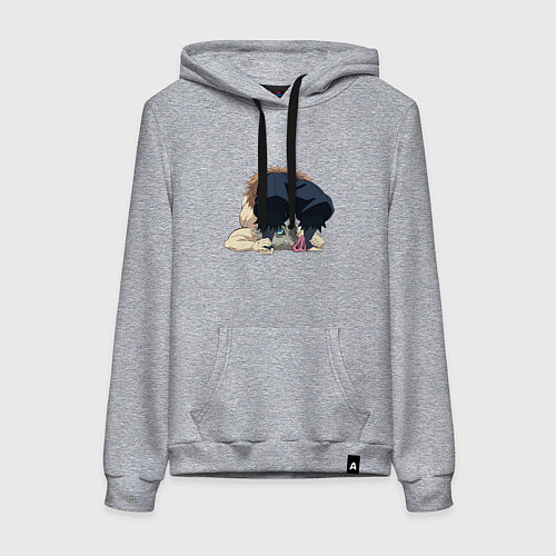 Женская толстовка-худи Клинок, рассекающий демонов / Меланж – фото 1