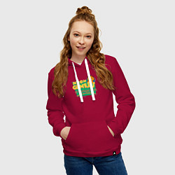 Толстовка-худи хлопковая женская GARFIELD GENESIS EVANGELION, цвет: маджента — фото 2