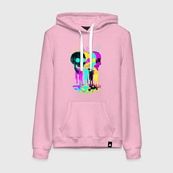 Женская толстовка-худи 4 ЧЕРЕПА SKULLS NEON
