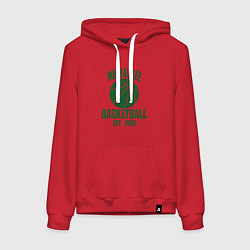 Толстовка-худи хлопковая женская Milwaukee Basket, цвет: красный