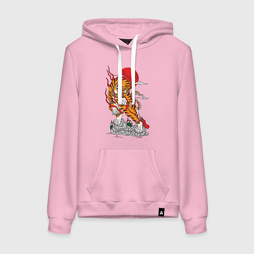 Женская толстовка-худи Тигр / Светло-розовый – фото 1