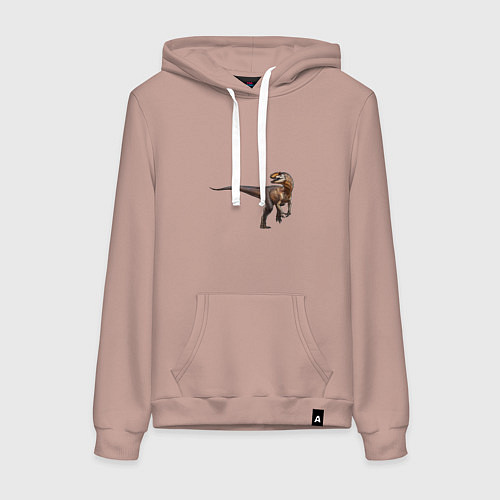 Женская толстовка-худи Аллозавр / Пыльно-розовый – фото 1