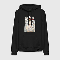 Толстовка-худи хлопковая женская Princеss mononoke, цвет: черный