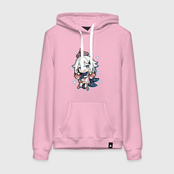 Толстовка-худи хлопковая женская Paimon тян, цвет: светло-розовый