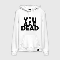 Толстовка-худи хлопковая женская DayZ: You are Dead, цвет: белый