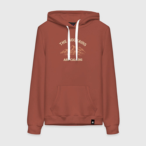 Женская толстовка-худи Горы зовут, подарок путешественнику / Кирпичный – фото 1