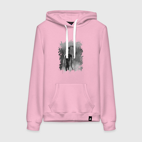 Женская толстовка-худи СИРЕНОГОЛОВЫЙ В ТУМАНЕ / Светло-розовый – фото 1