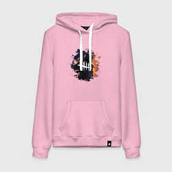 Толстовка-худи хлопковая женская DEAD BY DAYLIGHT LOGO HUNTER ОХОТНИК DBD, цвет: светло-розовый