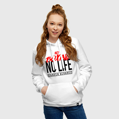 Женская толстовка-худи No boxing No Life / Белый – фото 3