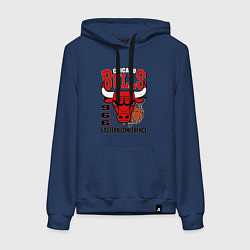 Толстовка-худи хлопковая женская Chicago Bulls NBA, цвет: тёмно-синий