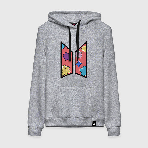 Женская толстовка-худи BTS Permission To Dance КОНФЕТКИ / Меланж – фото 1