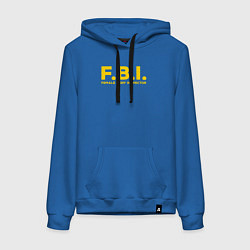 Толстовка-худи хлопковая женская FBI Женского тела инспектор, цвет: синий