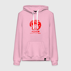 Толстовка-худи хлопковая женская Медоеду на все ***, цвет: светло-розовый