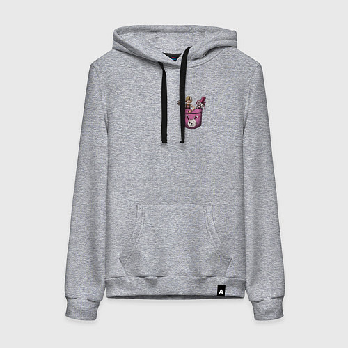 Женская толстовка-худи Крошка Тина в кармане / Меланж – фото 1