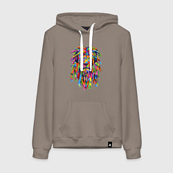 Толстовка-худи хлопковая женская Lion dreaD, цвет: утренний латте