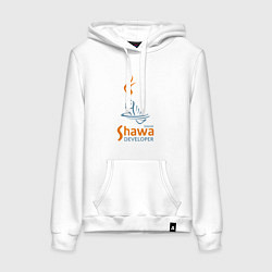 Толстовка-худи хлопковая женская Senior Shawa Developer, цвет: белый