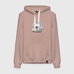 Толстовка-худи хлопковая женская The Magical Cat Yuumi, цвет: пыльно-розовый