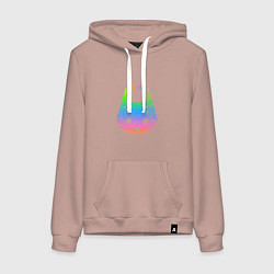 Толстовка-худи хлопковая женская Stray: Gradient, цвет: пыльно-розовый