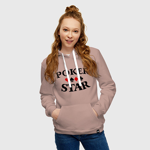 Женская толстовка-худи Poker Star / Пыльно-розовый – фото 3