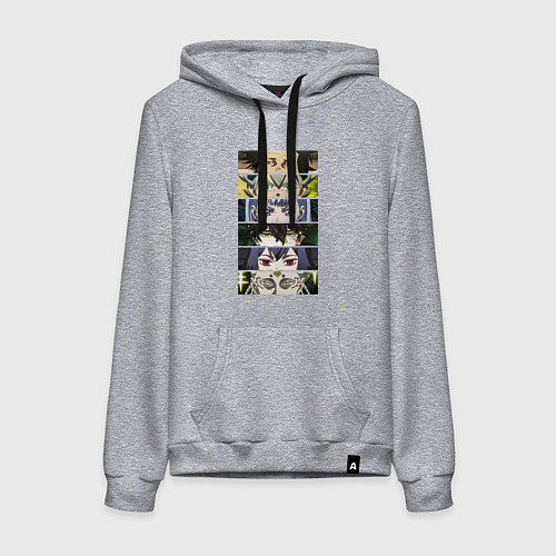 Женская толстовка-худи Чнерный Клевер Black Clover, персонажи / Меланж – фото 1