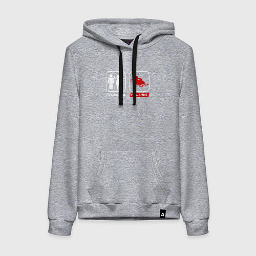 Женская толстовка-худи Проблема и решение / Меланж – фото 1