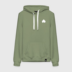 Толстовка-худи хлопковая женская Душа Монстра, цвет: авокадо