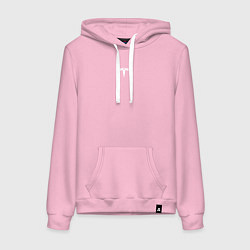 Толстовка-худи хлопковая женская TESLA WHITE LOGO МИНИМАЛИЗМ, цвет: светло-розовый