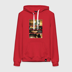 Толстовка-худи хлопковая женская Comics Jeepers Creepers, цвет: красный