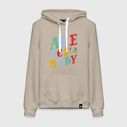 Толстовка-худи хлопковая женская Ace Ace Baby, цвет: миндальный