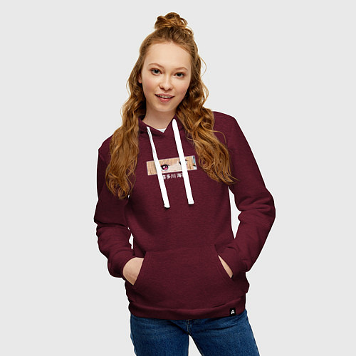 Женская толстовка-худи МАРИН КИТАГАВА eyes / Меланж-бордовый – фото 3