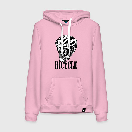 Женская толстовка-худи Bicycle Skull / Светло-розовый – фото 1
