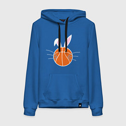 Толстовка-худи хлопковая женская Basketball Bunny, цвет: синий