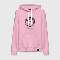 Толстовка-худи хлопковая женская Юрий Гагарин День Космонавтики, цвет: светло-розовый