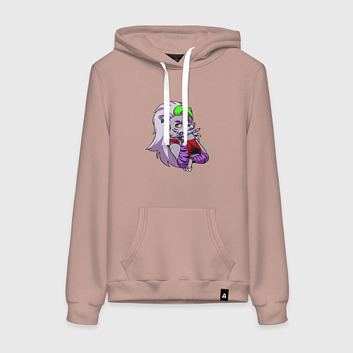 Женская толстовка-худи Five Nights at Freddys Security Breach - Волчица Р / Пыльно-розовый – фото 1