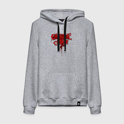 Толстовка-худи хлопковая женская Cannibal bleeding, цвет: меланж