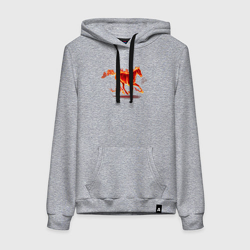 Женская толстовка-худи Fire horse огненная лошадь / Меланж – фото 1