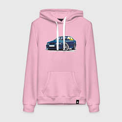 Толстовка-худи хлопковая женская BMW Blue, цвет: светло-розовый