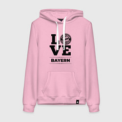 Толстовка-худи хлопковая женская Bayern Love Классика, цвет: светло-розовый