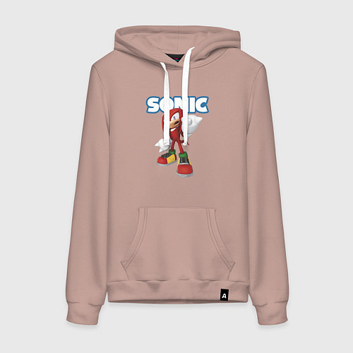 Женская толстовка-худи Knuckles Echidna Sonic Video game Ехидна Наклз Вид / Пыльно-розовый – фото 1
