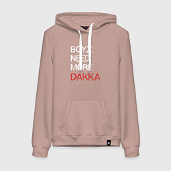 Толстовка-худи хлопковая женская Бойзам надо больше ДАККИ, цвет: пыльно-розовый