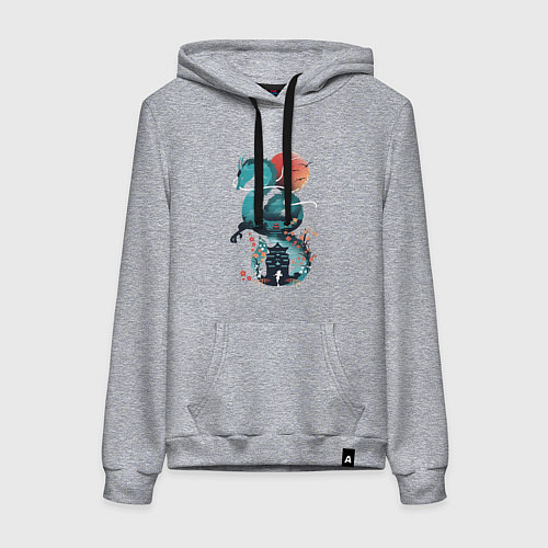 Женская толстовка-худи История Тихоро и Хаку / Меланж – фото 1