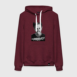 Толстовка-худи хлопковая женская The Prodigy - firestarter, цвет: меланж-бордовый
