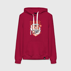 Толстовка-худи хлопковая женская Hu Tao Keqing, цвет: маджента