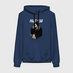 Толстовка-худи хлопковая женская Helena Bonham Carter, цвет: тёмно-синий