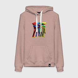 Толстовка-худи хлопковая женская GAME POPPY PLAYTIME Mini Huggies, цвет: пыльно-розовый