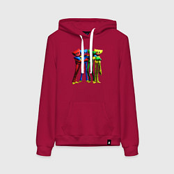 Толстовка-худи хлопковая женская GAME POPPY PLAYTIME Mini Huggies, цвет: маджента